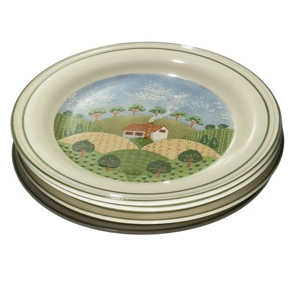 Sangostone Country Cottage Dinner Plates 10.5" Dia. Set Of Four - Picture 2 of 10